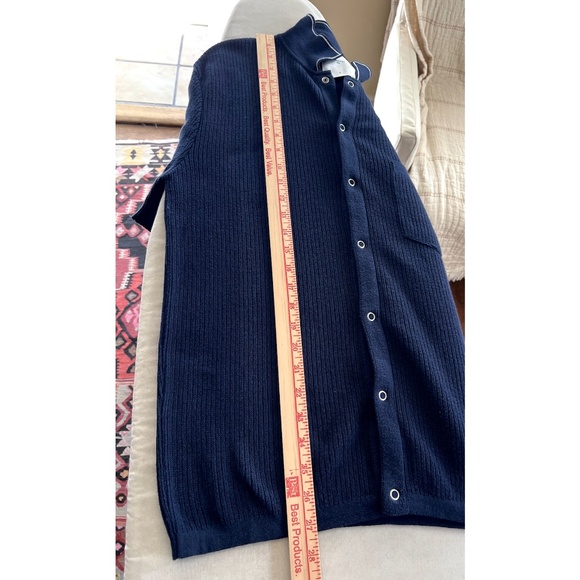 PERCIVAL Pablo Cuban Knit Short Sleeved Shirt - Navy - S - Picture 9 of 9